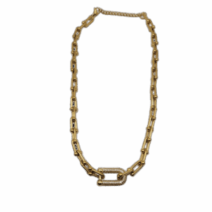 collier étrier plaqué or et oxydes