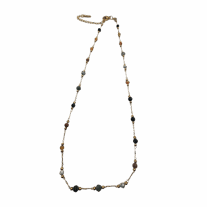 COLLIER  PLAQUE OR ET PIERRES
