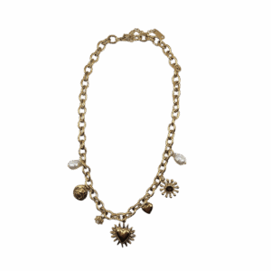 collier maille jaseron à motifs en pampilles