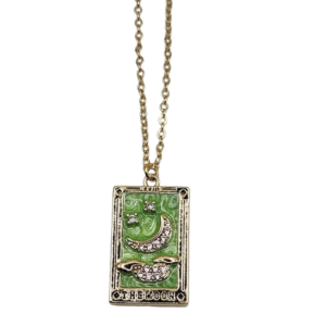 Chaine maille forçat pendentif rectangulaire LUNE