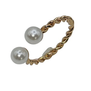 Bague torsadée perles