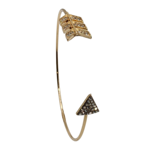 Bracelet ouvert plaqué et cristal