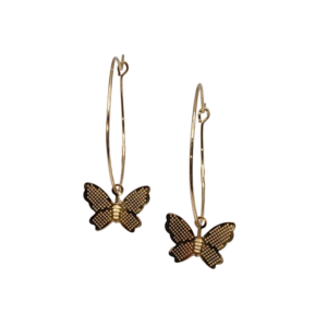 Créoles plaqué or motif papillon