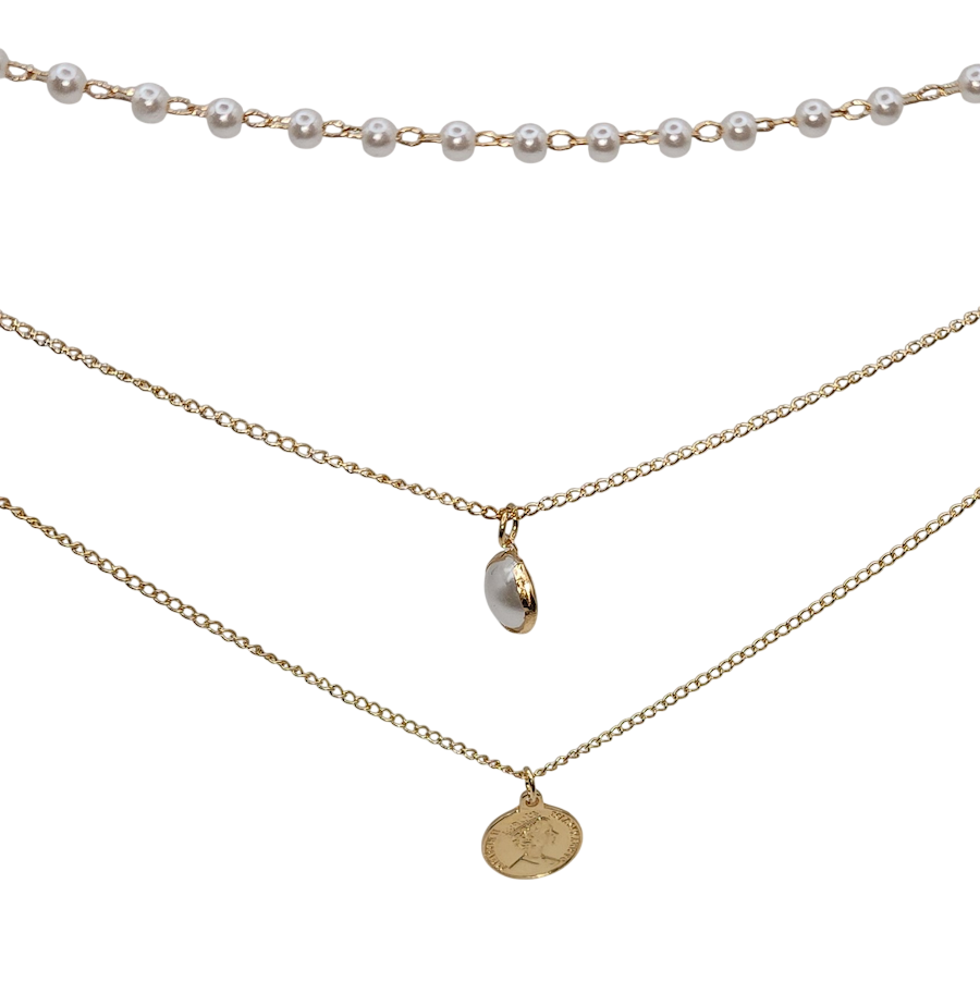 Collier perles immitation