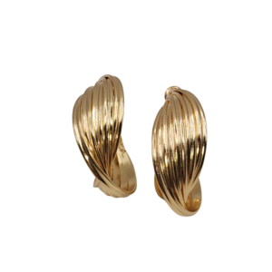 boucles d'oreilles créole à large torsade en plaqué or