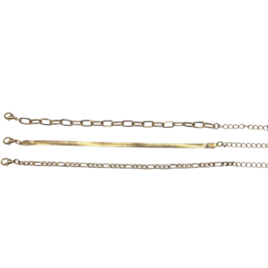 TRIO DE BRACELETS EN ACIER PLAQU2 OR